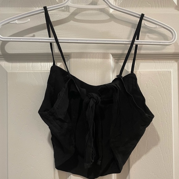 Black Crop Open back Cami Top Brandy Melville - Picture 3 of 5
